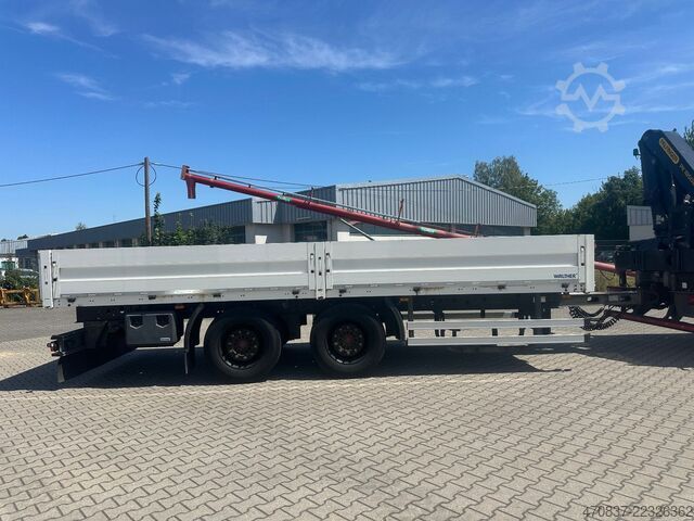 Camion plateau MAN TGX 26.470 6x2  Palfinger PK 18500 Funk + Hänger