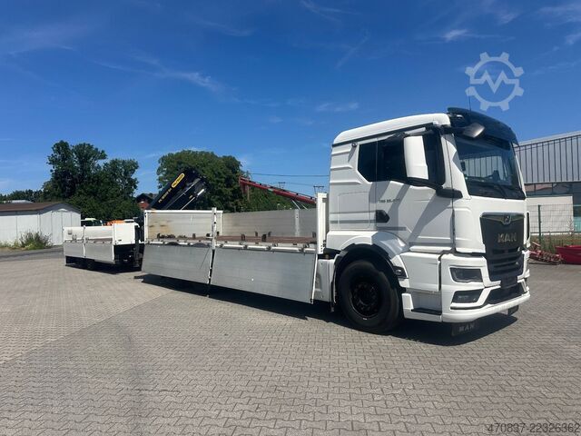 Camion plateau MAN TGX 26.470 6x2  Palfinger PK 18500 Funk + Hänger