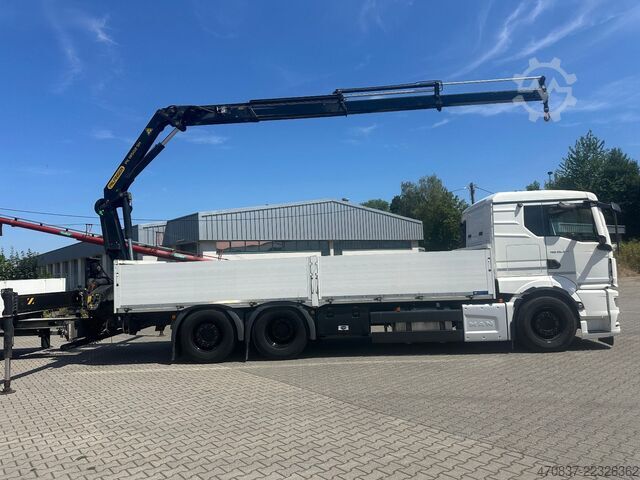 Camion plateau MAN TGX 26.470 6x2  Palfinger PK 18500 Funk + Hänger