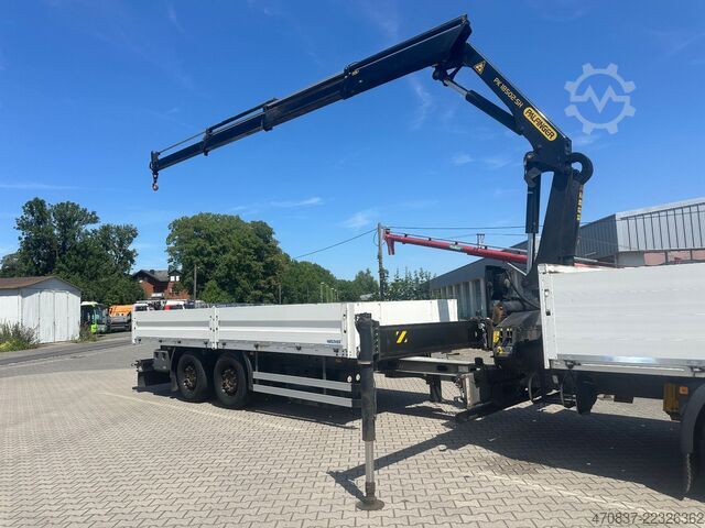Camion plateau MAN TGX 26.470 6x2  Palfinger PK 18500 Funk + Hänger