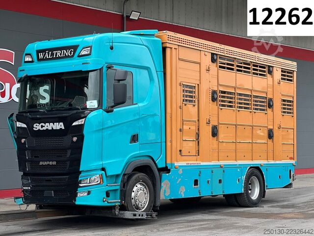 Camión para ganado SCANIA S500 4x2 LL 3.Stock Finkl Viehwagen *unfall*
