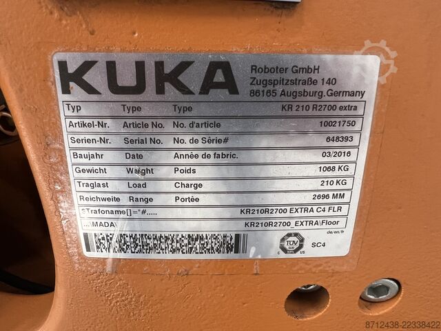 βιομηχανικό ρομπότ KUKA KR 210 R2700 extra