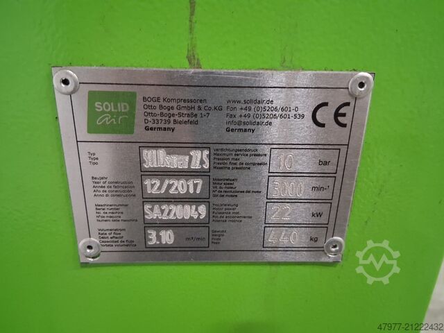 Screw compressor SOLIDair Solid screw 22 S