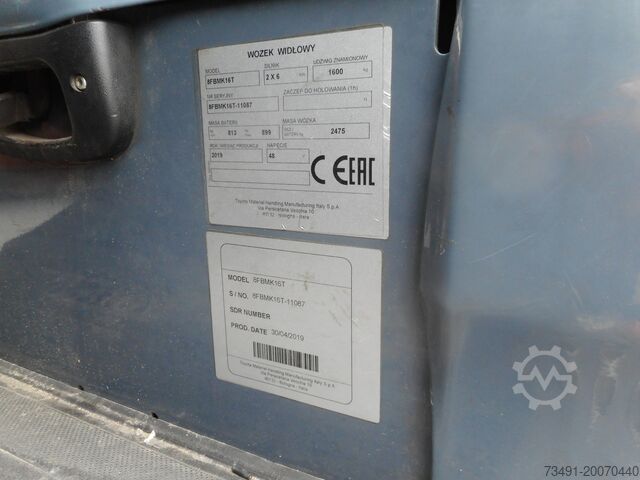 3-wiel heftruck Toyota 8FBMK16 Triplex ( Lithium Ionen )