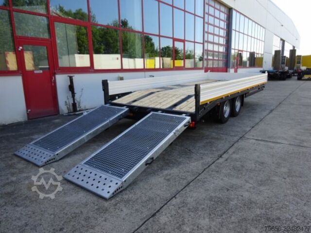Low loader trailer Möslein TTT 11 5,2 BR Weiß  Neuer Tandemtieflader mit Breiten Rampen