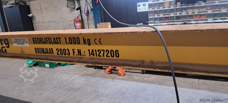 Enkeltbærende traverskran Demag 15.124mm x 1.000 kg