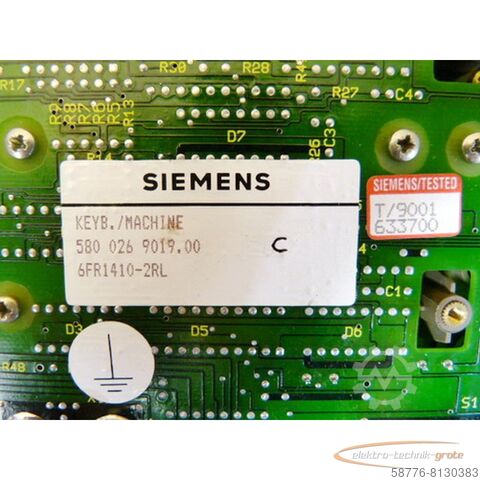 Siemens onderdeel Siemens 6FR1410-2RL Steuertafel