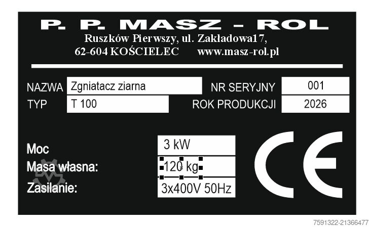 Tarım makinesi MASZ-ROL T 100