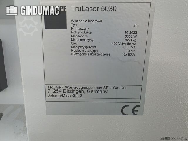 TRUMPF TruLaser 5030 fiber L76 FMC TRUMPF TruLaser 5030 fiber L76 FMC