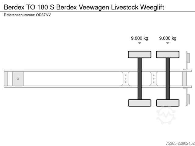 Transport af kvæg Berdex TO 180 S Berdex Veewagen Livestock Weeglift