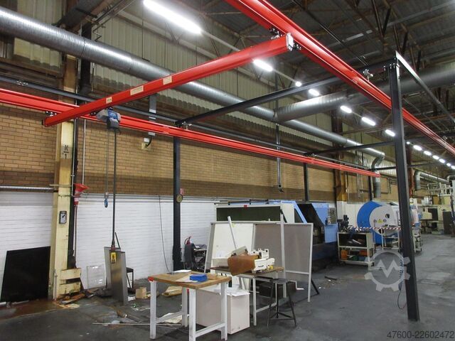 Kranoverdækning Kran Indendørs kran Kran Kranbane Demag Portalkran KBK2-H Stahlbau 500KG Abus 500KG Kettenzug + Stahlbau