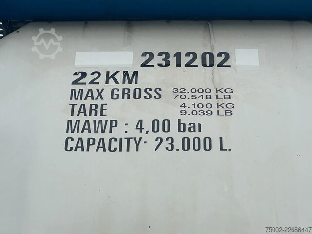 Tankcontainer Van Hool 20FT ISO / 23.000L /  PORTABLE T11 / 22KM  / va...