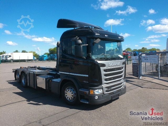 Kampós konténerszállító teherautó Scania G 410 LB6x2*4MNA Meiller RK20.70