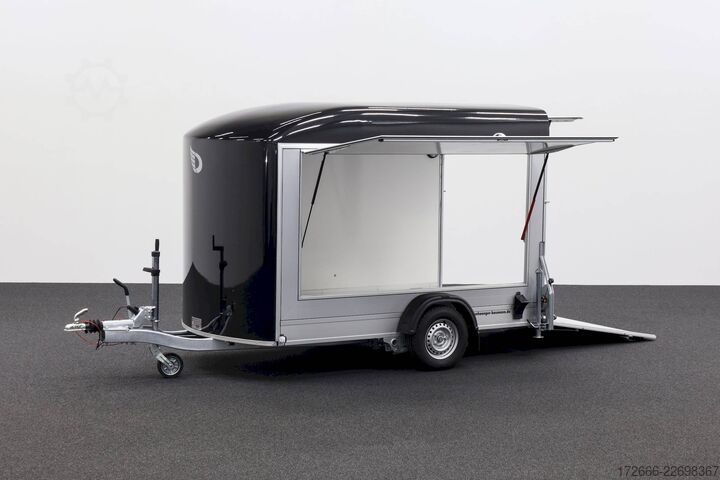 Koffer aanhanger Debon CHEVAL LIBERTE DEBON C400 WABENKERN ROADSTER SCHWARZ +SEITENKLAPPE LINKS +SEITENTÜR
