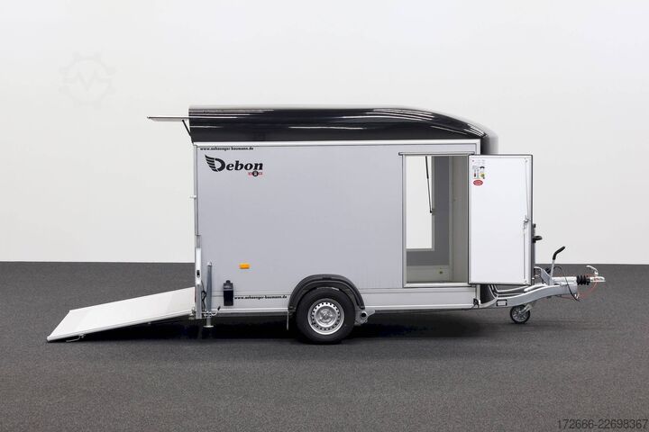 Koffer aanhanger Debon CHEVAL LIBERTE DEBON C400 WABENKERN ROADSTER SCHWARZ +SEITENKLAPPE LINKS +SEITENTÜR