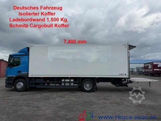 Kutu kamyonu Mercedes-Benz Antos 1830 Isolierter Koffer 7.40m LBW 1.5t.