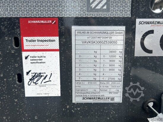 Kippers oplegger SCHWARZMüLLER STAHLRUNDMULDE 25 M³, LIFTACHSE, ROLLPLANE, SAF ACHSEN,  SOFORT VERFüGBAR