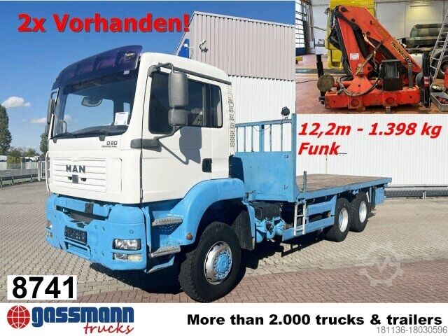 LKW mit Pritsche (offen) MAN TGA 26.310 6X6 BB mit Kran HMF 1253-K4, Funk