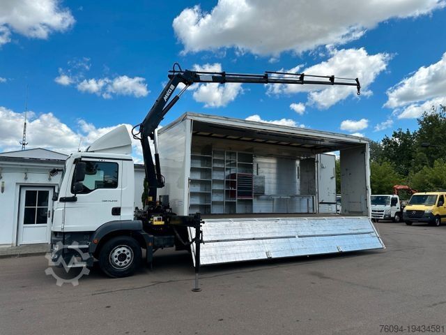 Dobozos teherautó MAN TGM 15.250 Koffer KRAN 14m FUNK EDSCHA