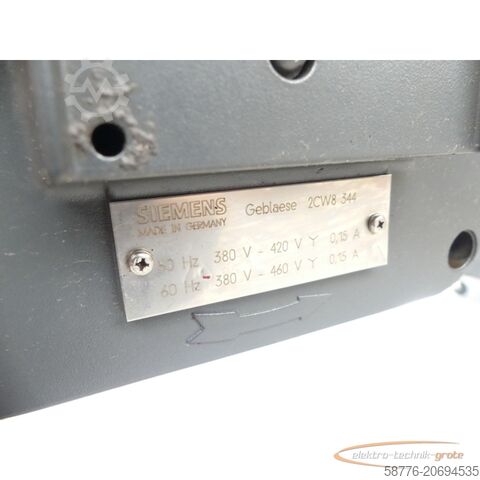 Siemens motor Siemens 1PH6103-1NF47-4AA0 AC-HSA-Motor SN: EH683825101001 mit 2CW8-344 Gebläse
