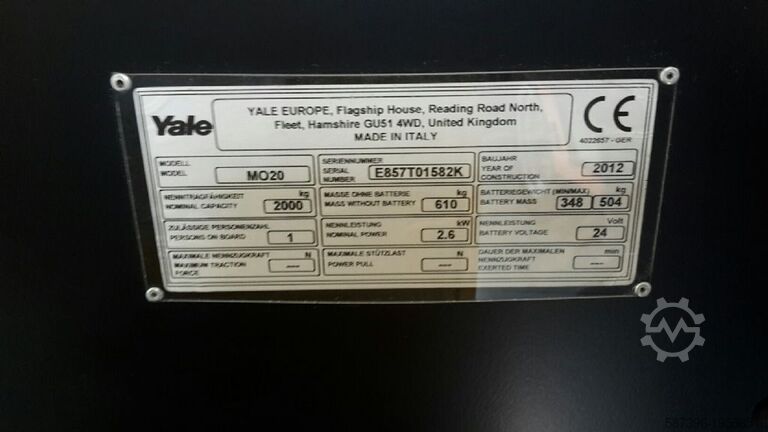 Electric Pallet Truck Yale MO20