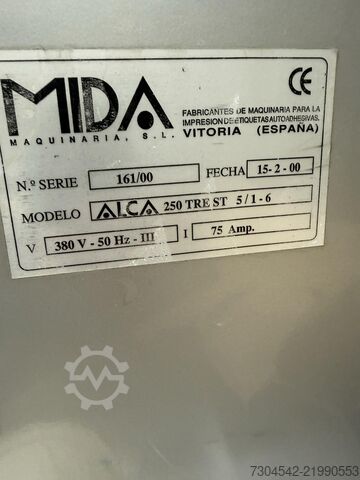Maquina etiquetas con stamping + barniz MIDA ALCA 250 TRE ST 5/1-6