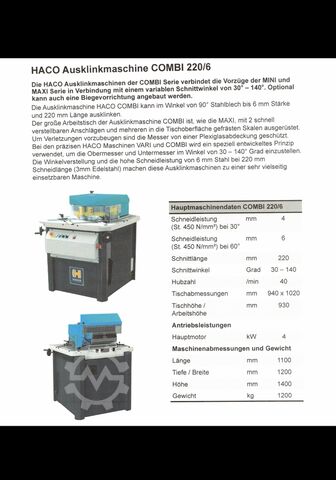Hydraulic 2-station sheet metal notching machine HACO COMBI