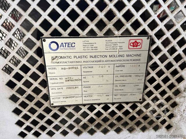 Μηχανήματα χύτευσης πλαστικών ATEC (Total Plastics Solutions) HQ-800QL