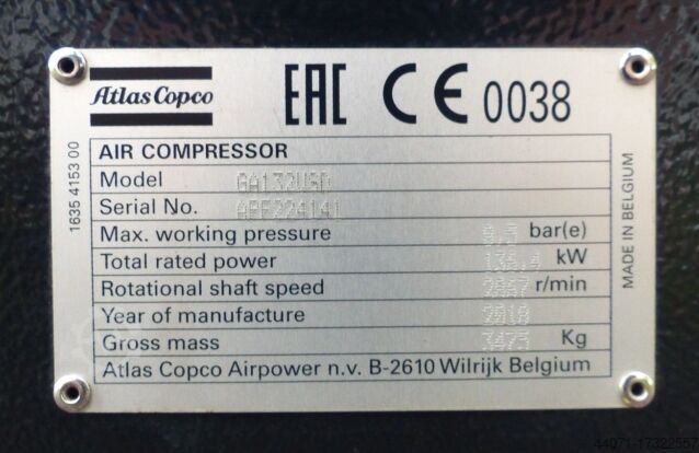 Vidalı kompresör GA132VSD Atlas Copco GA132VSD