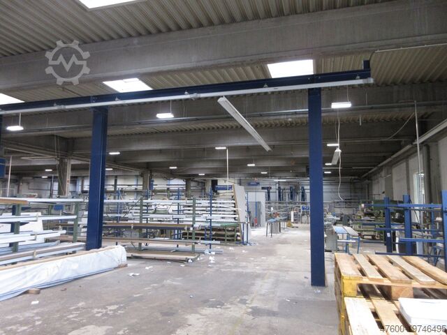 Kranhimmel Hallenkran Kranbahn Stahlbau Demag Portalkran Brückenkran + Stahlbau Kran Seilzug 2,5t 2500Kg L 44m x B 11,2m