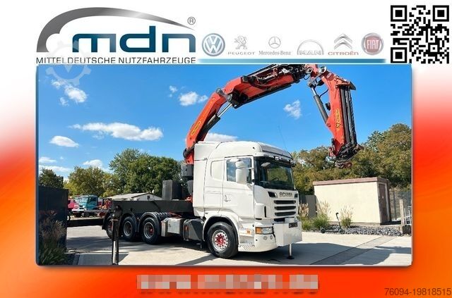 Grue montée sur camion SCANIA R730 8x4 V8 SZM Kran 43m +JIB +Seilwinde Frontab