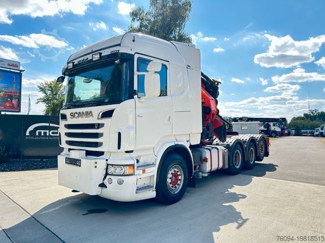 Grue montée sur camion SCANIA R730 8x4 V8 SZM Kran 43m +JIB +Seilwinde Frontab