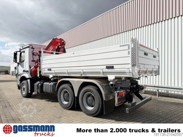 Camion benne Mercedes-Benz Arocs 3348 K 6x4, Kran Fassi F255A.2.24,