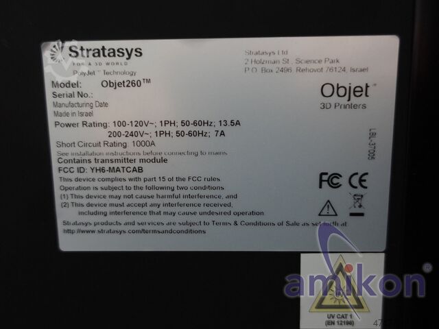 3D-printer met schoonmaakhandschoenenkastje Stratasys Objet 260 Connex 2