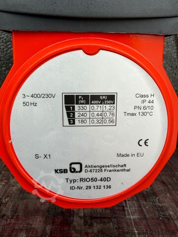 KSB RIO50-40D – circulatiepomp DN50 PN10 | 230/400 V KSB RIO50-40D – pompa obiegowa DN50 PN10 | 230/400 V KSB RIO50-40D – pompa obiegowa DN50 PN10 | 230/400 V