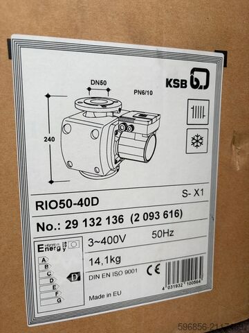 KSB RIO50-40D – circulatiepomp DN50 PN10 | 230/400 V KSB RIO50-40D – pompa obiegowa DN50 PN10 | 230/400 V KSB RIO50-40D – pompa obiegowa DN50 PN10 | 230/400 V