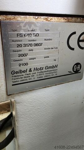 Vlakslijpmachine - Horizontaal GEIBEL & HOTZ FS 640 SD