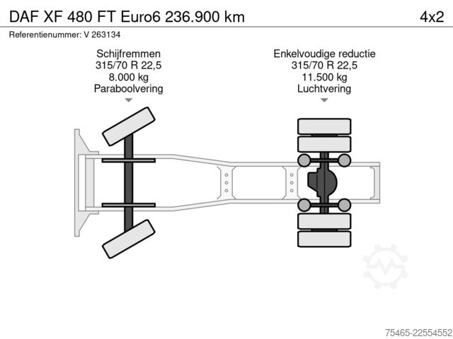 Standaard-SZM DAF XF 480 FT Euro6 236.900 km