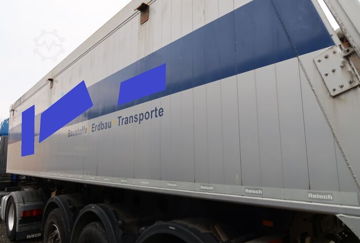 Kipper Auflieger Reisch RHKS-3 Alukastenmulde Unfall