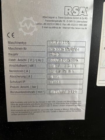Borstelontbraammachine RSA RASA-DUO