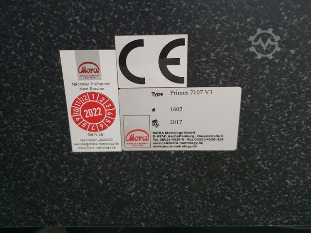 Coördinaten meetmachine Mora Primus 7107 V3
