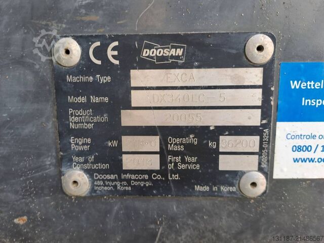 Bandgrävare Doosan DX 340 LC-5 (Full Topcon GPS)