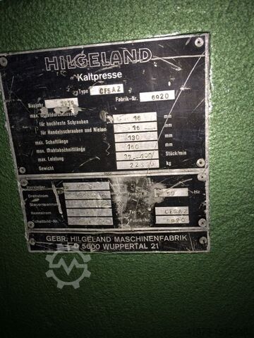 2 matrizes - prensa de 3 tempos HILGELAND CF5AZ