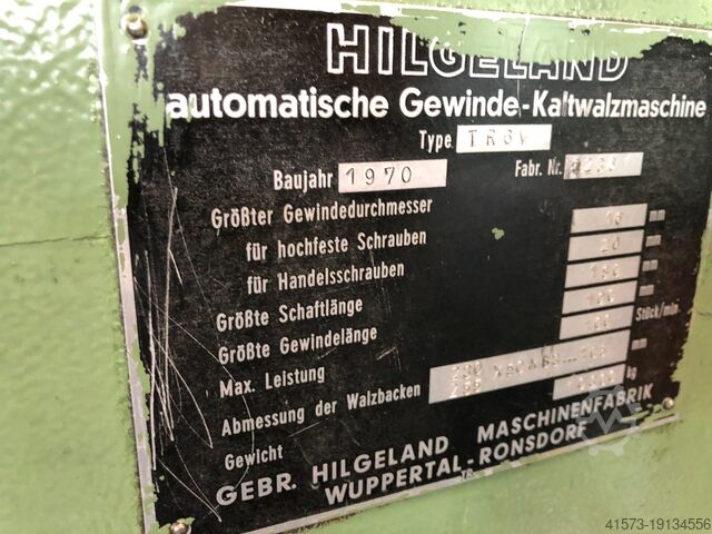 Cilindro roscado de matriz plana HILGELAND TR6V