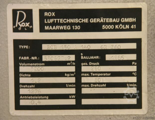 Staubabsauggebläse 0,4 kW Rox BCS 150 A 140 GR 360