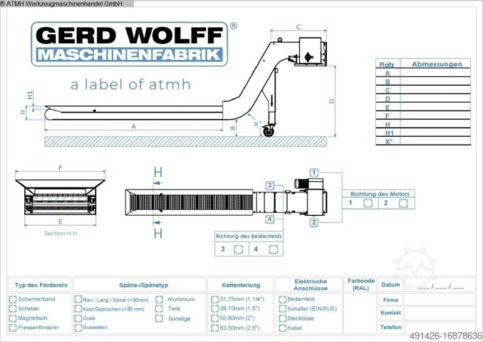 Convoyeur de copeaux GERD WOLFF Maßanfertigung