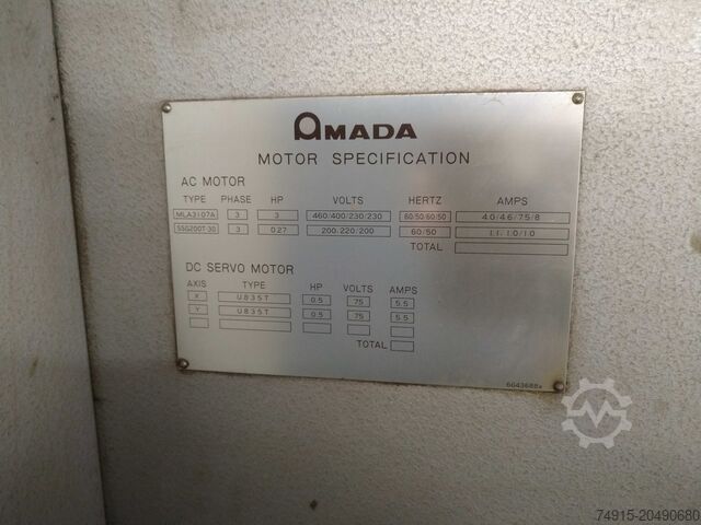 Mașină de perforat cu program, cu 10 stații revolver Amada ARIES 222