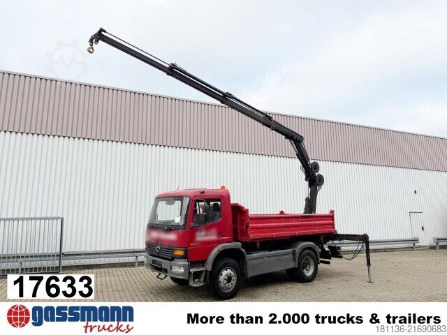 Tipper truck Mercedes-Benz Atego 1523 AK 4x4, Heckkran Hiab 085-3,