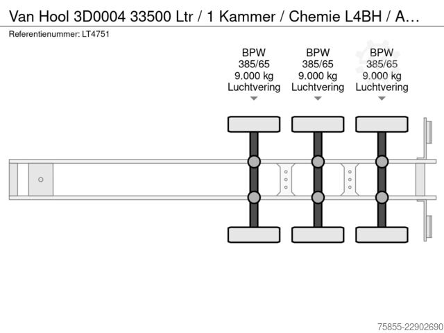 Tank Van Hool 3D0004 33500 Ltr / 1 Kammer / Chemie L4BH / ADR...