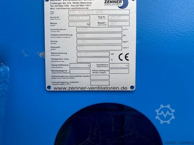 Zenner Ventilator VRZ 1120/63/3 WSN